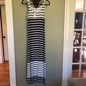 Black and White Striped Maxi Dress